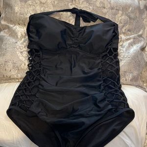 Ashley graham one piece black suit